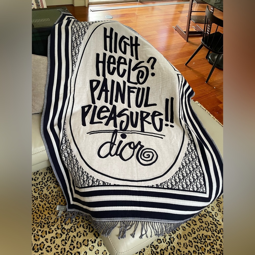DIOR X Shawn Stussy Blue Throw Blanket